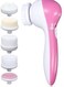 Generic 5-Piece Body Cleaning Massage Machine Set Grey/Blue/Pink 120G