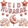 ESSEN Rose Gold Eid Mubarak Decoration Balloons Party Supplies - 37 pcs