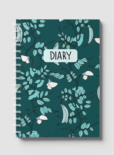 Lowha Spiral Notebook With 60 Sheets And Hard Paper Covers With Peas Seamless Design, For Jotting Notes And Reminders, For Work, University, School