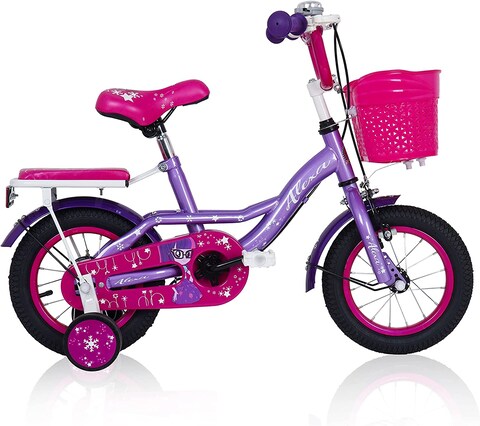 Vego Alexa Kids Bike 12 Inch With Rear Sidewheels, Purple