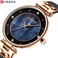 Women Leather Strap Waterproof Stylish Curren Watch 9082 Black
