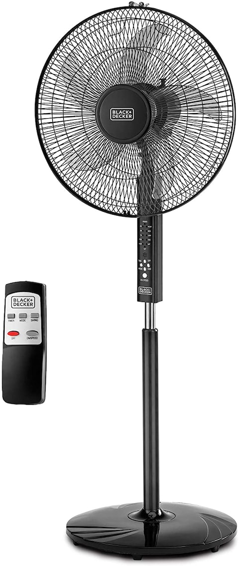 Black &amp; Decker 16 Inch 3 Speed Pedestal Stand Fan With Remote Control, Black - Fs1620R-B5