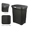 Esqube Laundry Basket, Black with Lid, 50L Capacity