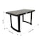 Esqube Plastic 4 seater Dining Table-Black,Cane Matte Surface