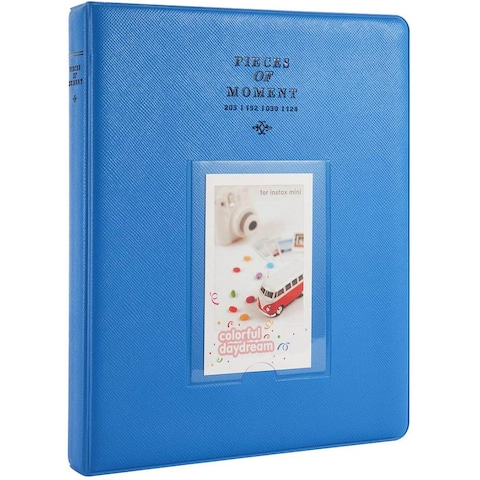 Ozone - 128 Pockets Mini Photo Album for Fujifilm Instax Mini 9 8 7 7S 50 70 90 / Instax SP-1/ Polaroid Instant Camera &amp; Name Card - Blue