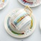 Tea Mug Saucer Set Gold Rim Modern Arabic Porcelain Coffee Cup With Spoon