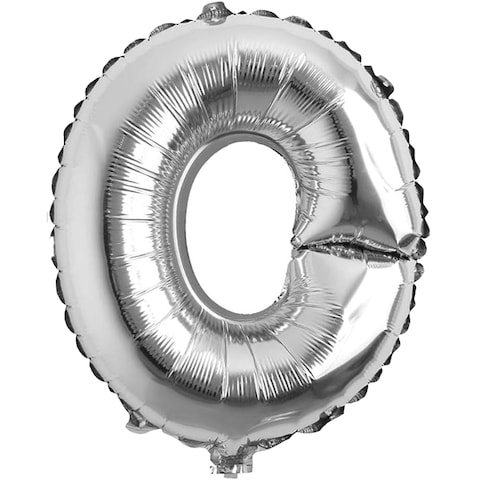 ALPHABET  O  BALLOONS 32 INCH FOR DECORATION SILVER IN COLOUR