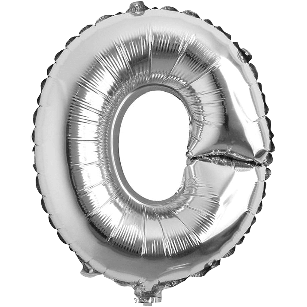 ALPHABET  O  BALLOONS 32 INCH FOR DECORATION SILVER IN COLOUR