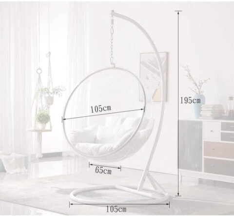 Yulan Transparent Bubble Chair, Glass Cradle, Hanging Basket Chair, Indoor Balcony Home Hemisphere Swing (Blue Grey) 515
