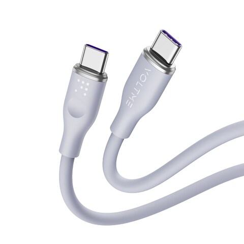 Voltme Powerlink Moss 100W Type C Cable, PD 5A Silicon High-Speed Data Transfer Cable for iPhone 15/Pro/Plus/Pro Max, MacBook Pro/Air, Dell/HP/ThinkPad, iPad Pro/Air, Samsung S24/S23/S22 Ultra, etc