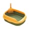 Vsell24 Cat Litter Box Pet Litter Tray Kitten Pan Toilet Shovel Bedpan Green Home Style Cat Litter Box-Forest Green