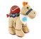 Caravaan - Camel Beige 18cm with Cream Bandana with Blue Happy Birthday Print