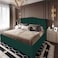 In House Shumt Velvet Bed Frame - King - 200x200 cm - Dark Green