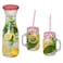 Bottle With Jar And Lid And Straw Multicolour 1L+450ml Pack of 3