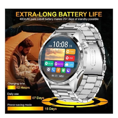 2023 Smart Watch Answer Make Calls, Fitness Watches With Sports Blood Oxygen Heart Rate Sleep Monitor IP68 Waterproof Smart Watch For Android iOS Phones Silver