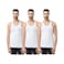 Fruit Of The Loom Sleeveless Vest L White Pack of 3