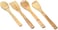 Royalford 4 Pieces Pure Bamboo Wooden Solid Turner, Spatula, Slotted Spoon &amp; Spoon Kitchen Essentials Cooking Utensils Tool Set