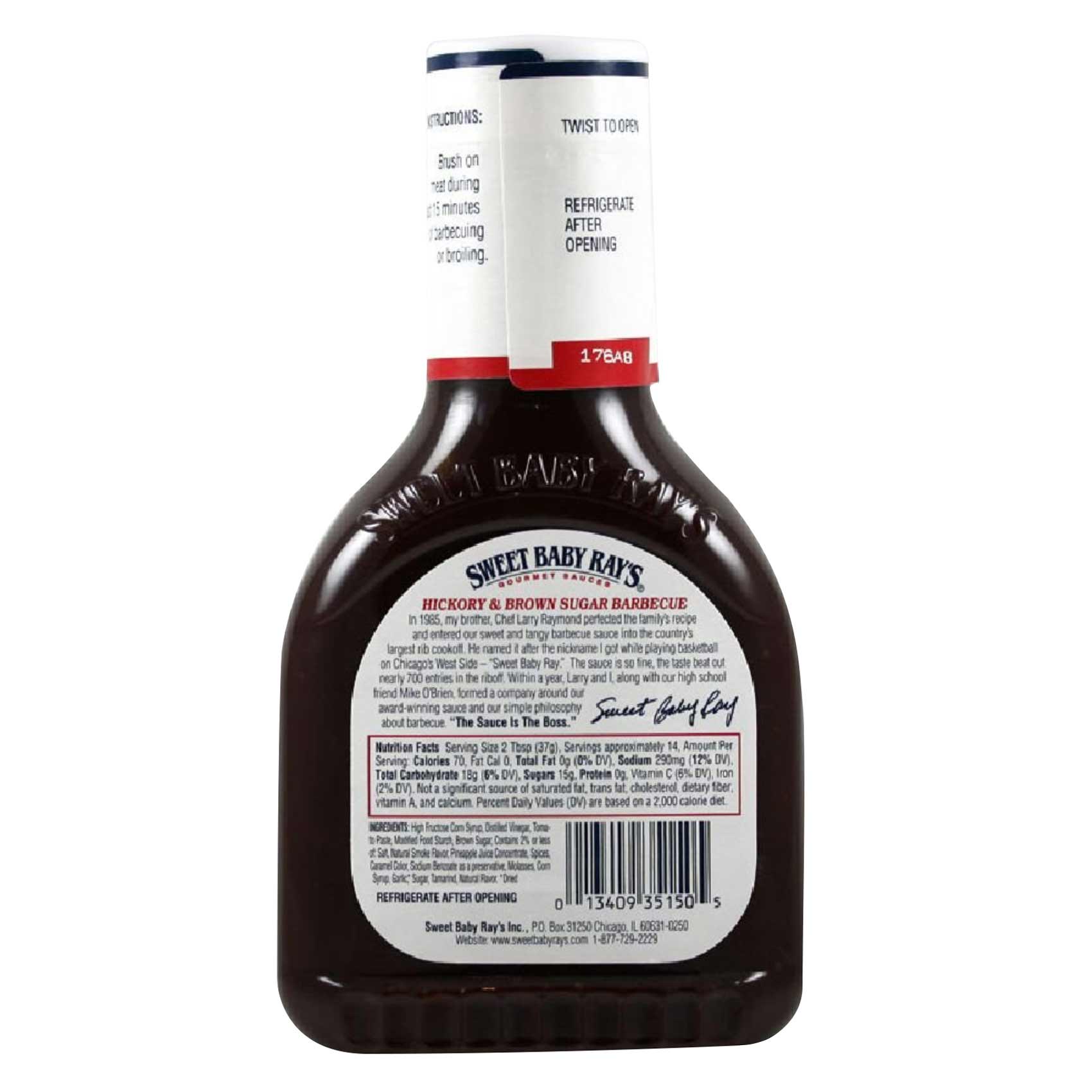 Sweet Baby Ray's Barbecue Sauce Hickory And Brown Sugar 510 Gram product thumbnail 2