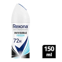 Rexona Women Antiperspirant Deodorant Spray, 72 hour sweat & odor protection*, Invisible Fresh, with MotionSense technology, 150ml