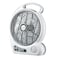 STARGOLD 10 Inch Rechargeable Oscillating Fan 4Pcs LED Light With Radio 20W