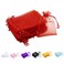 100 Pieces Organza Bags with Drawstrings 7X9 cm Jewelry Pouches Candies Eid Bridal Shower Party Wedding Favor Bags (Red)