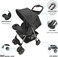 Moon Bezik One Fold Baby Stroller &ndash; Black   Lightweight, Compact &amp; Travel-Friendly