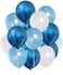 Party Time 30-Pieces 12inch Light Blue, White &amp; Chrome Blue Latex &amp; Confetti Balloons Balloon Decoration, Birthday Balloons Helium Balloons For Wedding Baby Shower Fathers Day and Birthday Party Decor