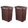 Esqube Laundry Basket with Lid Brown 50L Capacity Pack Of 2