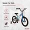 Mogoo Horizon Lightweight Magnesium Kids Bike 4-7 Years Old Boys Girls, Adjustable Height, Disc Handbrakes, Reflectors, Gift For Kids, 16-Inch Bicycle With Training Wheels - Blue/Orange