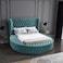 In House Lotus Velvet Bed Frame - King - 200x200 cm - Turquoise