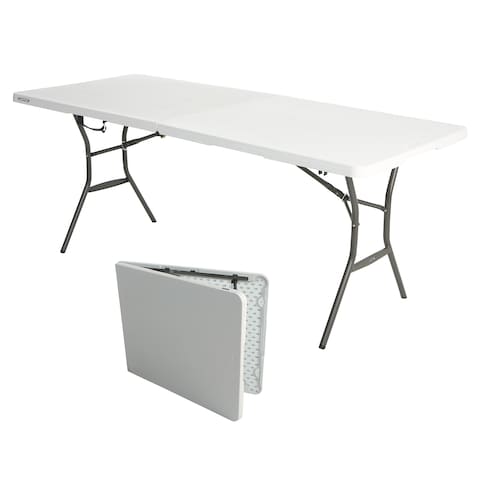 Lifetime, 6-Foot, Fold-In-Half Table, Rectangle, Residential, White Granite Colour, LFT-80333