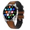 Generic-Coffee IP67 Waterproof Smart Watch Fitness Tracker Smart Bracelet Heart Rate Blood Pressure Monitor Health Monitor BT Bracelet Smartwatch Sports Tracker Bracelet for Men Women-Leather Strap