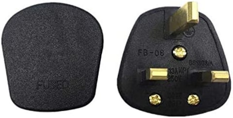 2Pcs Black 3 Pin UK Mains Top Plug 13A 13 AMP Appliance Power Socket Fuse Adapter Household,2 pcs