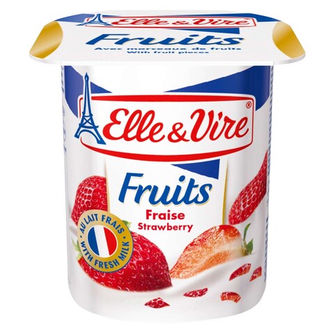 Elle &amp; Vire Strawberry Yoghurt 125g
