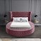 In House Lotus Velvet Bed Frame - Queen - 200x150 cm - Dark Pink