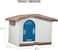 Dog house with Liftable roof, Detachable base, and Adjustable window, Durable waterproof plastic puppy shelter for indoor and outdoor, Easy to assemble 88 cm (Chocolate)