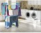 PEony 2 Poll Jumbo 3 Layer Clothes Hanger Rack, Cloth Drying Stand (Blue)