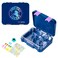 Eazy Kids 6 &amp; 4 Convertible Bento Lunch Box wt Sandwich Cutter Set - Unicorn Lover Blue