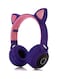 Generic Cat Ear Over-Ear Bluetooth Headset Purple/Pink
