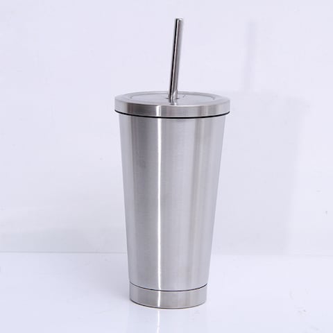 عام-500ml 304 غير القابل للصدأ كأس الصلب الساخن الباردة الشراب فراغ معزول قارورة سترو غطاء مجموعة البن القدح المحمولة البهلوان السفر