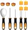 Halloween Pumpkin Carving Kit, 5 Pieces Heavy Duty Professional Stainless Steel Carving Tools Set for Halloween Decorations, Included 2 LED Candles