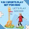 Fitto 4-in-1 Kids playset, Basketball Hoop for kids, football Goal, Ring Toss Playset and Golf. Adjustable Stand - Indoor and Outdoor Activity Center for Toddlers - Toys for Active Kids