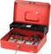 Rubik X-Large Cash Box With Key Money Tray Coin Slot Tray Steel Register For Small Business, Durable Portable Security Lockable Money Box Safe For Cash Storage (Red)