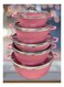 Dessini 10 Pieces Granite Cookware Set Pink 20cm Casserole With Lid, 24cm Casserole With Lid, 28cm Casserole With Lid, 32cm Casserole With Lid, 28cm Shallow Casserole