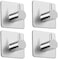 Adhesive Hooks Bathroom Towel Shower Hooks Anti-Skid Heavy Duty Wall Hooks Hanger Stick On Hooks for Hanging Towels, Robes, Coats, Keys, Calendars-Bathroom Home Kitchen-4 Packs