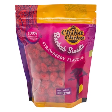 Chika Chika Baobab Strawberry Sweets 200G (Mabuyu)
