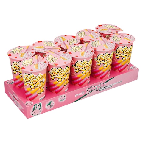 Meiji Yan Yan Creamy Strawberry Flavoured Biscuits 50g