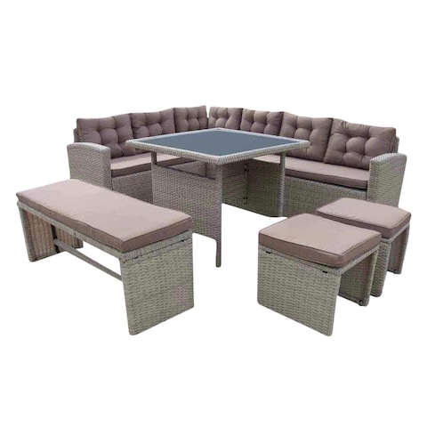MyChoice Hanoi Corner Sofa Set With Cushions Grey
