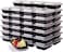 Vsell24 50Pc 16Oz 470Ml Disposable Microwave Containers With Lids Black Bpa Free For Take Out Food Bowls Salad Container