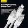 3 in 1 Multi Charging Cable, nylon braided USB to Lightning &amp; USB-C charger for Apple &amp; Android devices. Fast charging for iPhone 14/13/12/11/8/iPad Pro, Samsung. 1.2M White.


